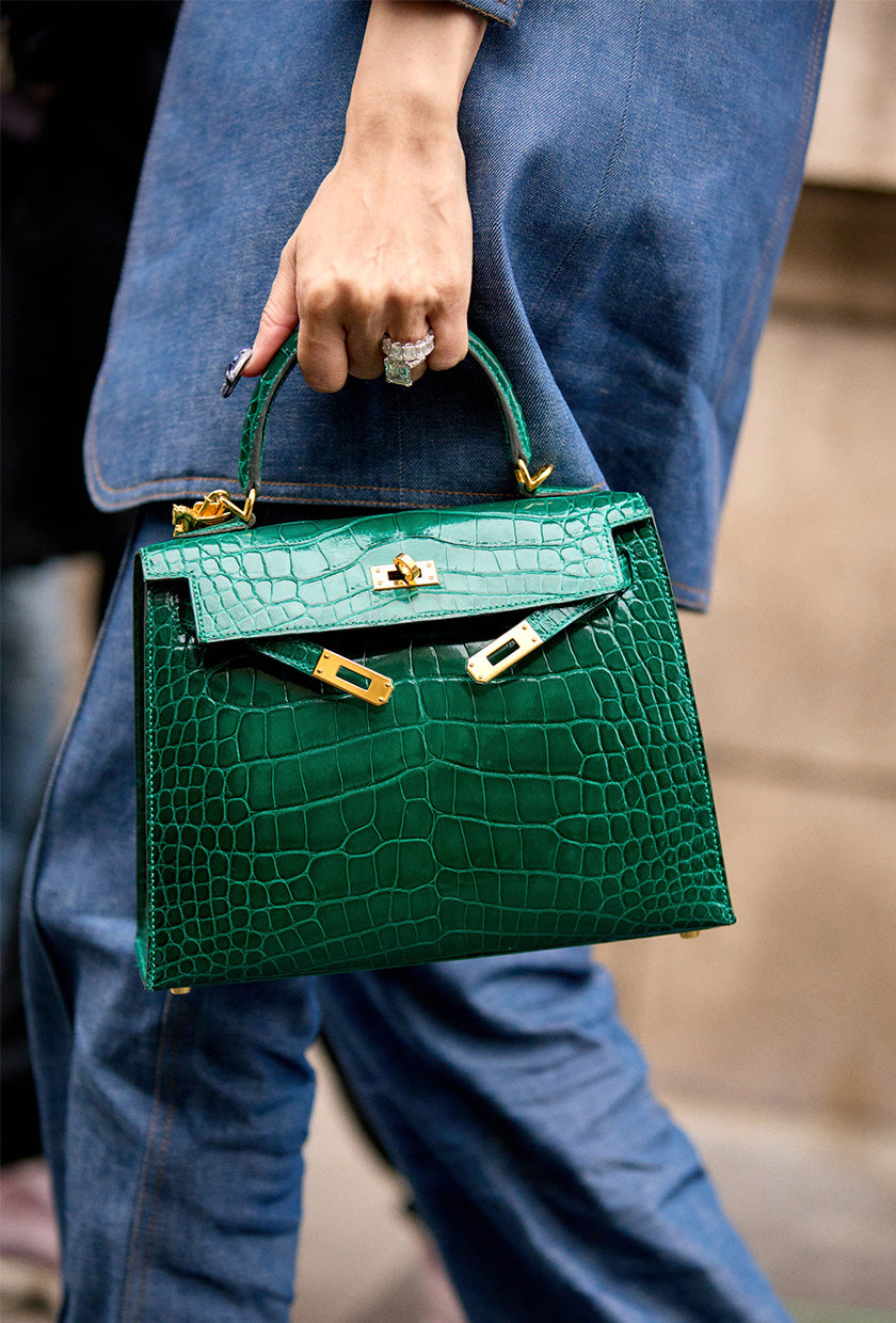Mini Kelly-style handbags