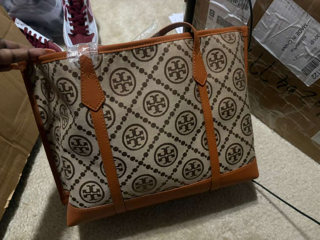 Tory Burch Perry T Monogram Jacquard Tote