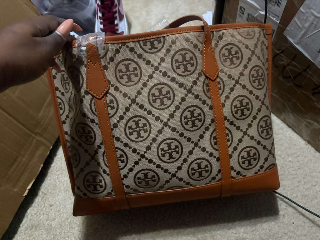 Tory Burch Perry T Monogram Jacquard Tote