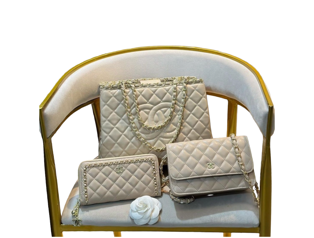 Chanel quilted beige