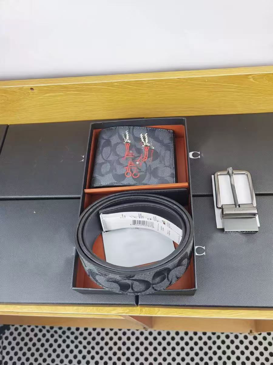 Coach belt and a bi-fold wallet