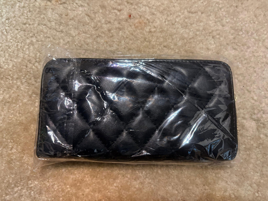 Chanel Black Zippy Lucky Charms Quilted Long Wallet