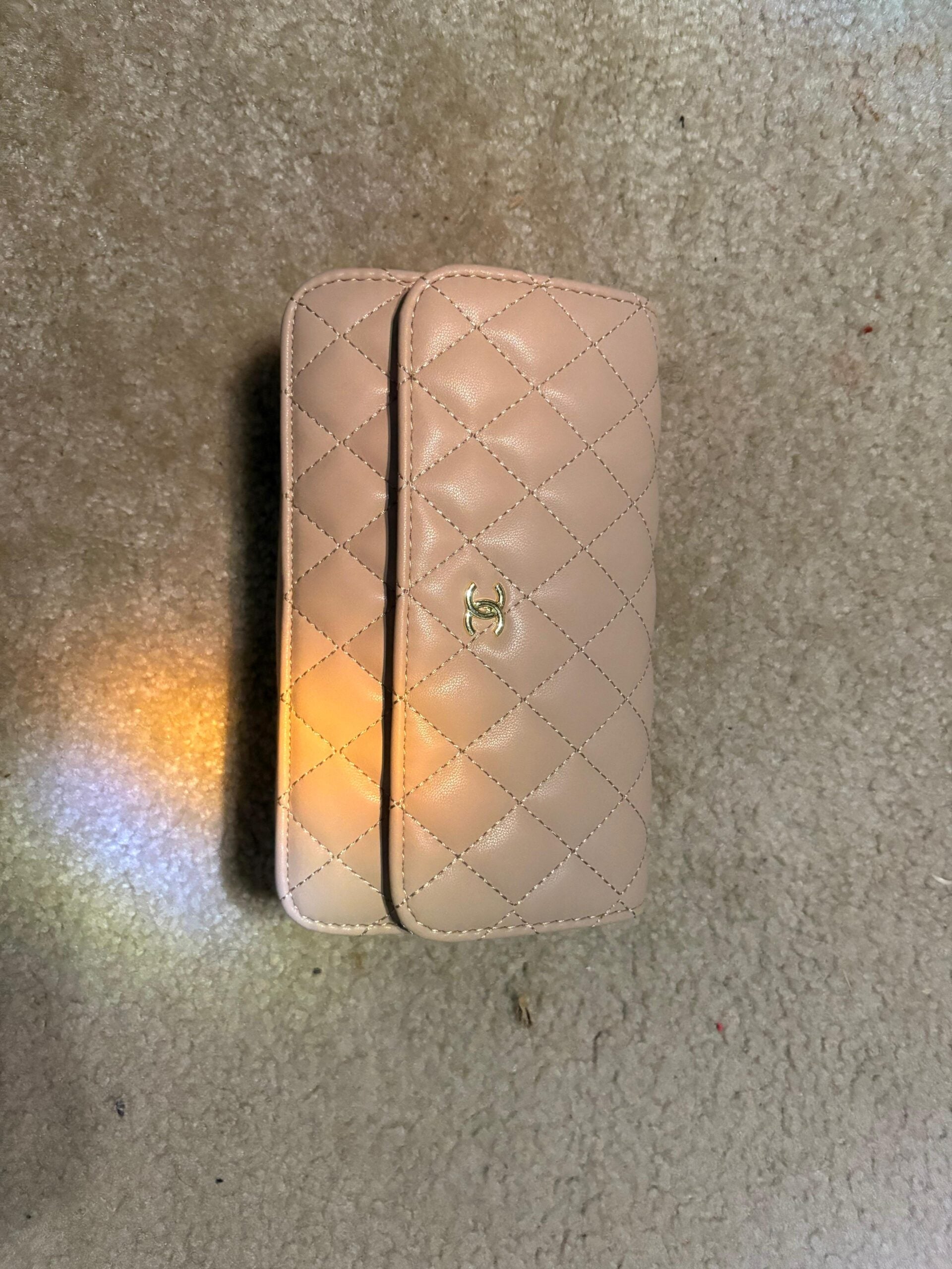 Chanel quilted beige