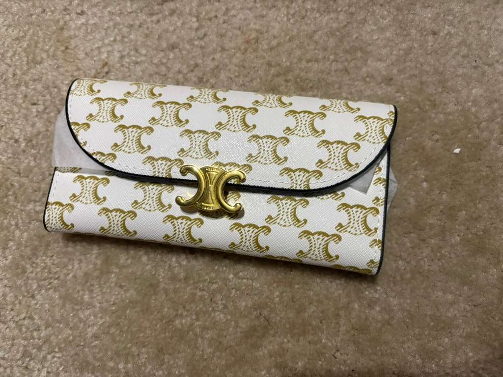 Celine Large Wallet in Triomphe Canvas
