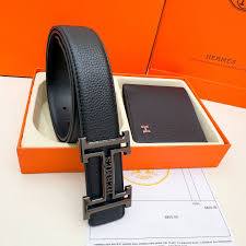 Hermès belt and Wallet Black