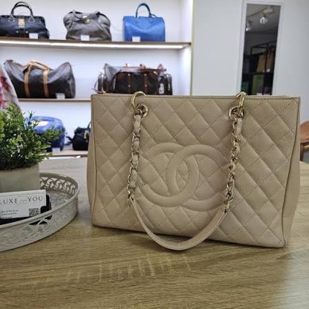 Chanel quilted beige