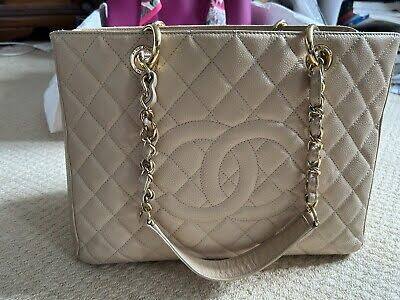 Chanel quilted beige