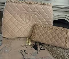 Chanel quilted beige