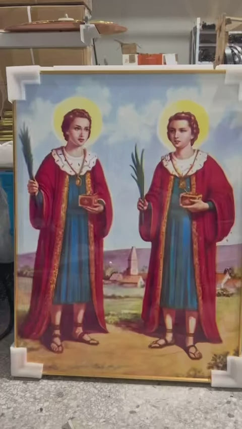 Saint Cosmas and Damian print on canvas