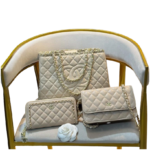 Chanel quilted beige