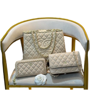 Chanel quilted beige